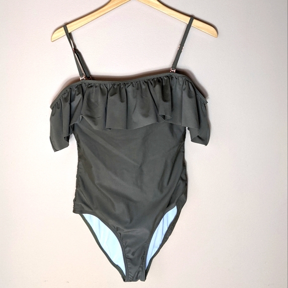 Olive green one piece swim suit size medium - Picture 1 of 4